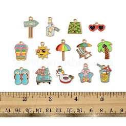 28 шт. 14 стиля подвески из сплава и эмали на тему пляжного отдыха&nbsp;ENAM-FS0003-35