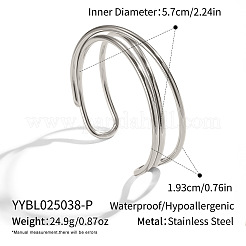 Minimalistische offene Manschettenarmbänder aus 304 Edelstahl für Damen&nbsp;LS-VX8424-2
