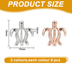 12 шт. 2-х цветные подвески с полыми латунными бусинами KK-AR0004-06