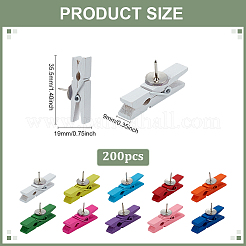 100 шт. деревянные колышки-зажимы с железными канцелярскими кнопками&nbsp;AJEW-WH0709-007