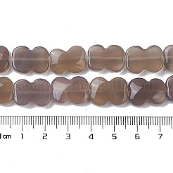 天然石グレーアゲートビーズ連売り  蝶結び  16~16.5x12.5~13x5~5.5mm  穴：1.4mm  約13個/連  8.46''（21.5センチメートル）&nbsp;G-K359-D03-01