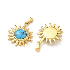 Нержавеющая сталь 304 с подвесками из синтетической бирюзы&nbsp;STAS-L309-21E-G