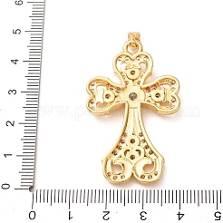 Pendentifs avec zircon cubiques à micro-pavés en laiton&nbsp;CU-CBA2F11-17G-02