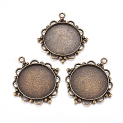Тибетском стиле сеттинги сплав цинка кулон кабошон&nbsp;LS-TIBEP-M003-16AB-NR