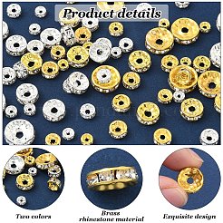 100 шт. 10 стиля латунных бусин со стразами&nbsp;RB-YW0001-17