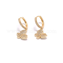 Серьги-кольца huggie из латуни с микропаве с кубическим цирконием JE022A-X