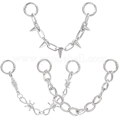 3 шт. 3 стиля цепочек из сплава для ремней безопасности&nbsp;FIND-CY0001-16