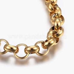 Ионное покрытие(ip) 304 нержавеющая сталь цепочка браслеты rolo&nbsp;BJEW-L634-03B-G