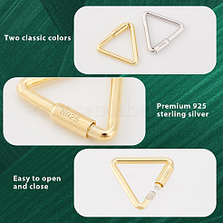 2шт 2 цвета 925 стерлингового серебра 2шт 2 цветов 925 стерлингового серебра запирающийся карабин&nbsp;STER-GA0001-04A