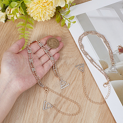 Нескользящие бретельки бюстгальтера со стразами из сплава&nbsp;AJEW-WH20054-199B