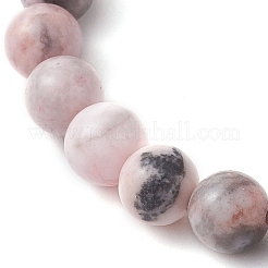 Тема дня матери натуральные розовые зебровые яшмовые бусины эластичные браслеты для женщин&nbsp;BJEW-JB11452