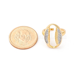 Кольца-манжеты для пальцев с микропаве из прозрачных кубических цирконий из латуни для женщин&nbsp;RJEW-C116-06G