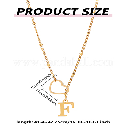 1 collar de lazo de acero inoxidable con letras y corazones para mujer&nbsp;NJEW-LP0002-87G-F