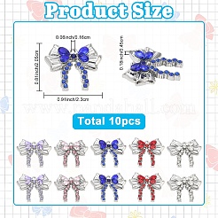 10 Stück 5-Farben-Rack-Plating-Legierung-Strass-Anhänger&nbsp;FIND-YW0012-65