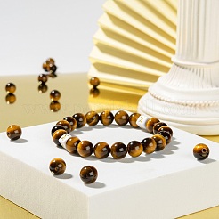 100шт 8мм натуральные бусины тигровый глаз круглые бусины&nbsp;DIY-LS0002-48