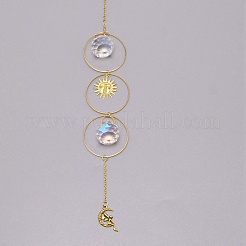 Campanelli eolici fatti a mano in ottone con anello e fata&nbsp;HJEW-TAC0011-06