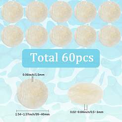 60 шт. плоские круглые подвески из ракушек капиз&nbsp;SSHEL-SC0001-49