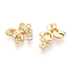 Латунные микропаве прозрачные подвески с фианитом&nbsp;X1-KK-T078-02G-05