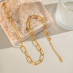 Colliers européens à chaîne trombone en acier inoxydable 304 de 7 mm pour femmes&nbsp;ZU6039-1