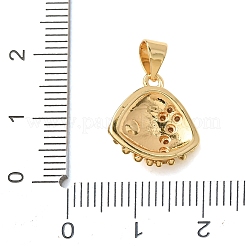 Laiton micro-pavé de zirconiums cubiques transparents avec breloques en perles de plastique&nbsp;KK-CBA0009-13G