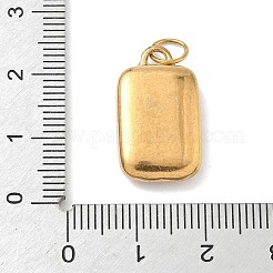 304ステンレススチールペンダントの印刷  魚の長方形  丸カン付き  レッド  21x12.5x4.5mm  穴：4.5mm&nbsp;STAS-D206-01B-G