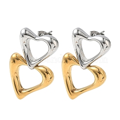 Boucles d'oreilles pendantes en acier inoxydable 304 pour la Saint-Valentin&nbsp;EJEW-K330-08G