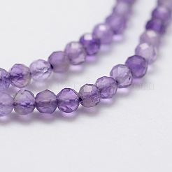 Природный аметист нитей бисера X-G-G663-17-2mm