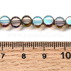 Brins de perles de verre transparentes galvanisées&nbsp;GL-CBA98F0-06B-01