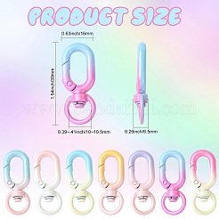 14本7色合金スイベルクラスプ  オーバル  ミックスカラー  39x16x6.5mm  穴：10.5x10mm  2個/カラー&nbsp;FIND-CJZ0001-012