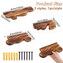 3 Stück wolkenförmiger Wandhalter aus Holz für Pflanzen&nbsp;ODIS-WH0043-267