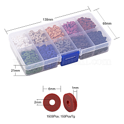 1500 Stück 10 Farben dunkle Farben handgefertigte Polymer-Tonperlen&nbsp;CLAY-YW0001-37B