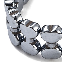 Двухслойные эластичные браслеты с терагерцовым камнем и сердцем из бисера для женщин и мужчин G-P545-D01-P