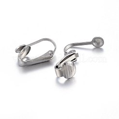 変色しにくい304ステンレススチールのクリップ式イヤリング金具  ステンレス鋼色  16x9x7mm&nbsp;STAS-P210-15P