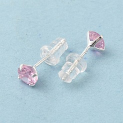 Aretes con circonitas cúbicas y diamantes&nbsp;STER-M105-01B-S