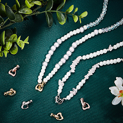 12 комплект из 3-х цветных латунных застежек с микропаве из прозрачного кубического циркония KK-BBC0018-07