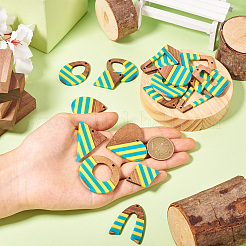 18 шт. 9 подвески из эпоксидной смолы и орехового дерева&nbsp;RESI-TA0003-82