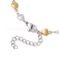 Браслет-цепочка в форме сердца из нержавеющей стали 304 для женщин AJEW-JB01340-03