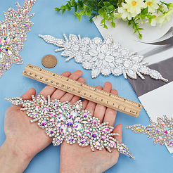 4 Stück Blumen-Glitzerglas-Hotfix-Strass&nbsp;FIND-FG0005-50