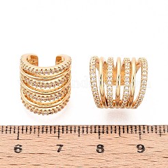 Латунные серьги-манжеты из прозрачного кубического циркония&nbsp;EJEW-T047-60G