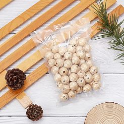 50pcs perles de bois naturel&nbsp;WOOD-FG0001-15B