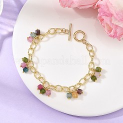 Bracciali da donna con catena a cavo testurizzata in ottone&nbsp;BJEW-JB14335-01