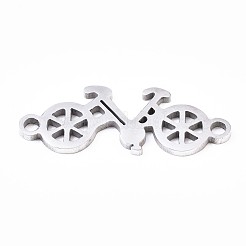 変色しない201ステンレス鋼リンクコネクター  レーザー切断  自転車  ステンレス鋼色  7.5x21x1mm  穴：1.4mm&nbsp;STAS-S110-098P