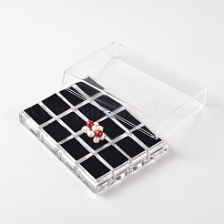 Cuboide caselle di visualizzazione anello in vetro organico&nbsp;X-RDIS-N015-03