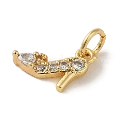 Латунные микропаве прозрачные подвески с фианитом&nbsp;KK-R162-016C-G