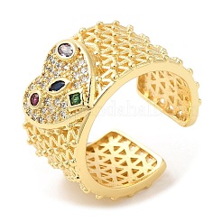 Латунные полые открытые манжеты с покрытием стойки RJEW-R138-04G