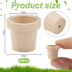 Cache-pot de fleurs en bois&nbsp;AJEW-PH0007-75A