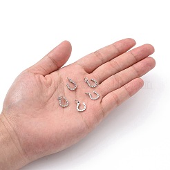 変色しにくい304ステンレススチールチャーム  馬蹄  ステンレス鋼色  13x10x1mm  穴：3mm&nbsp;LS-STAS-S105-T519S