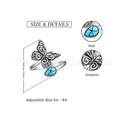 Сплав бабочка и слеза с синтетической бирюзой&nbsp;FS-WG4D480-01