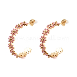 Серьги-гвоздики из нержавеющей стали 304 с эмалью EJEW-S226-02G-02