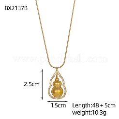 Collares colgantes de circonita cúbica micropavé de acero inoxidable 304&nbsp;NJEW-OY002-38G